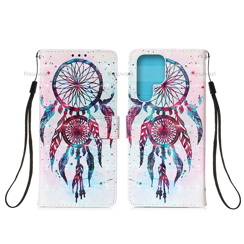 Leather Case Stands Fashionable Pattern Flip Cover Holder Y04B for Samsung Galaxy S21 Ultra 5G Mixed