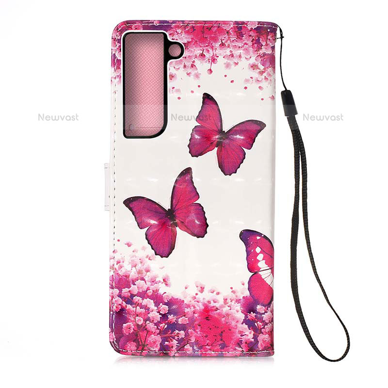 Leather Case Stands Fashionable Pattern Flip Cover Holder Y04B for Samsung Galaxy S22 Plus 5G