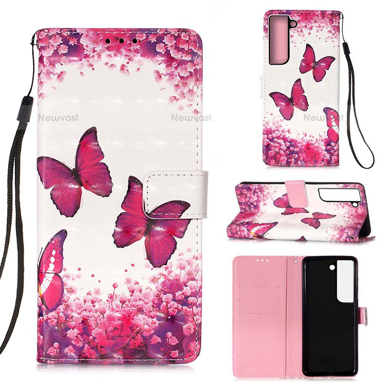 Leather Case Stands Fashionable Pattern Flip Cover Holder Y04B for Samsung Galaxy S23 5G