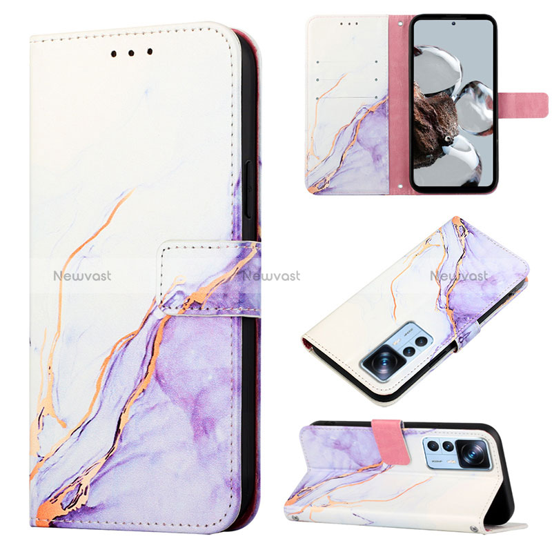Leather Case Stands Fashionable Pattern Flip Cover Holder Y04B for Xiaomi Mi 12T 5G