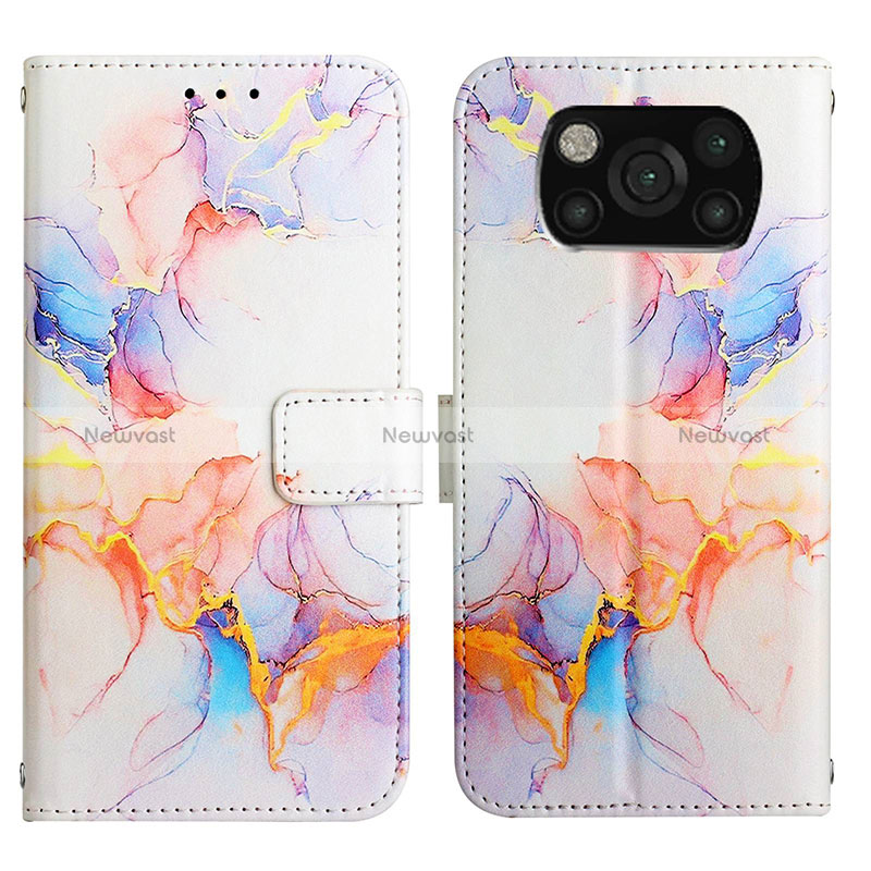 Leather Case Stands Fashionable Pattern Flip Cover Holder Y04B for Xiaomi Poco X3 NFC