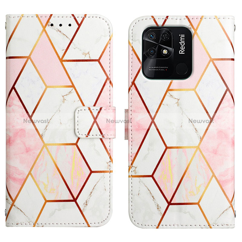 Leather Case Stands Fashionable Pattern Flip Cover Holder Y04B for Xiaomi Redmi 10 Power