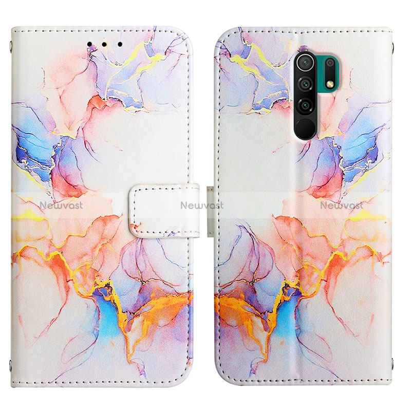 Leather Case Stands Fashionable Pattern Flip Cover Holder Y04B for Xiaomi Redmi 9 Prime India