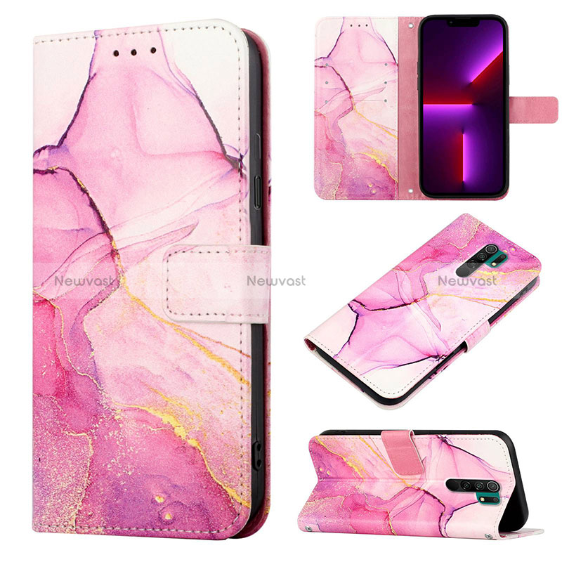 Leather Case Stands Fashionable Pattern Flip Cover Holder Y04B for Xiaomi Redmi 9 Prime India