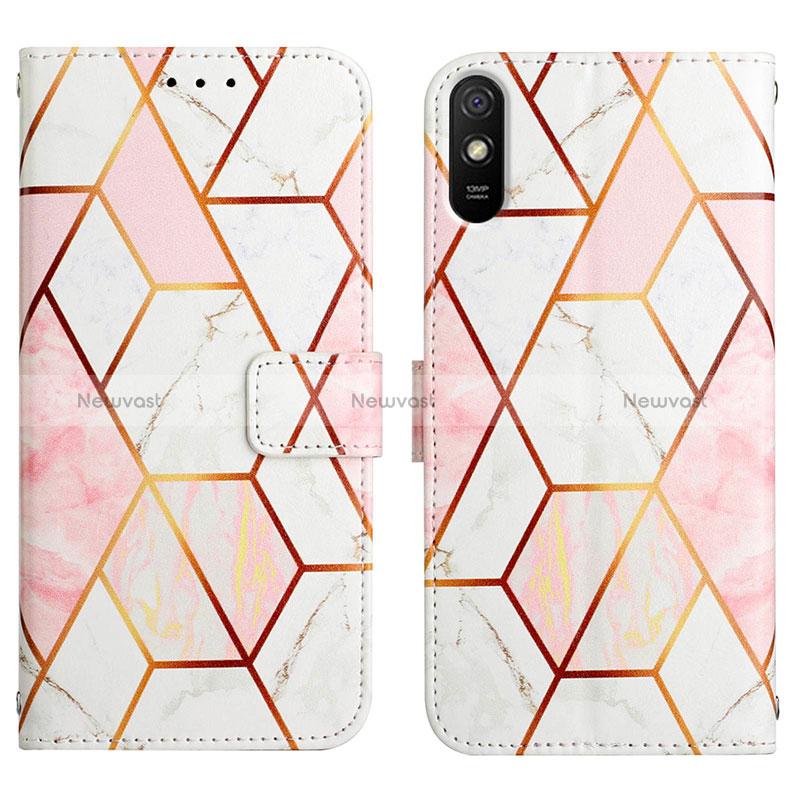 Leather Case Stands Fashionable Pattern Flip Cover Holder Y04B for Xiaomi Redmi 9A
