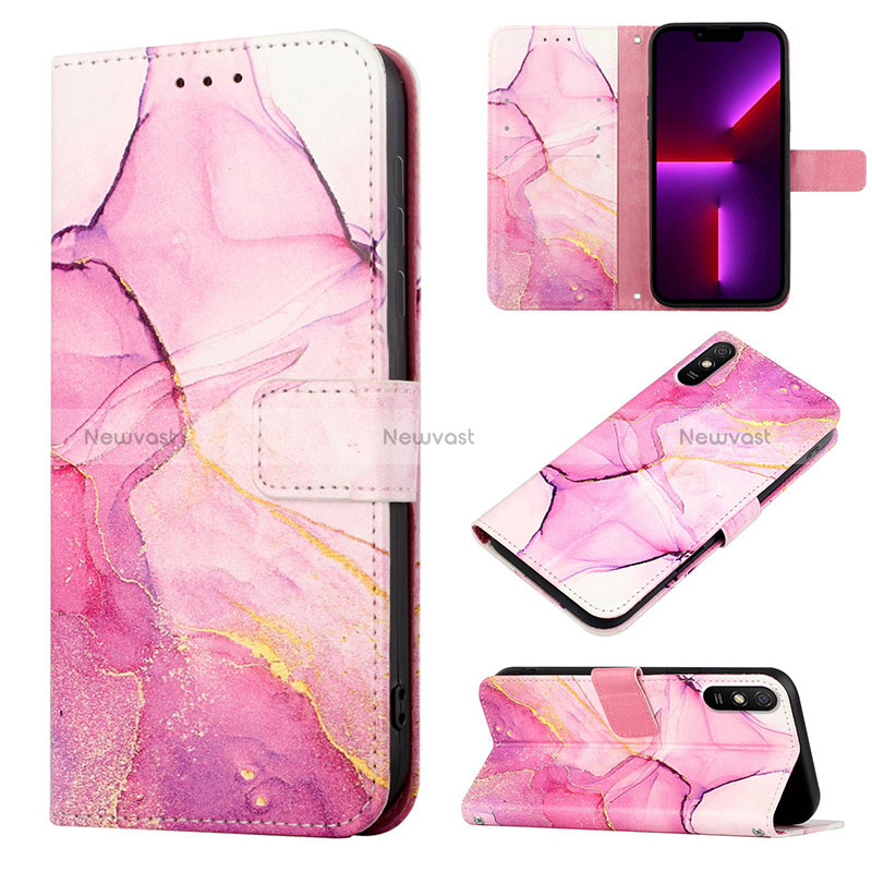 Leather Case Stands Fashionable Pattern Flip Cover Holder Y04B for Xiaomi Redmi 9A