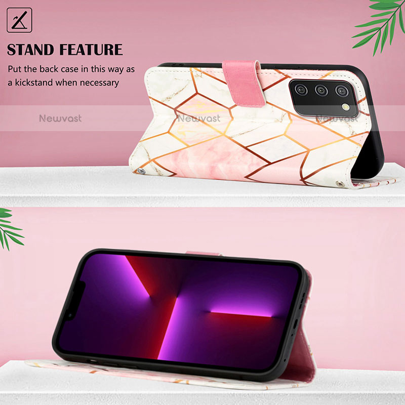 Leather Case Stands Fashionable Pattern Flip Cover Holder Y05B for Samsung Galaxy A02s