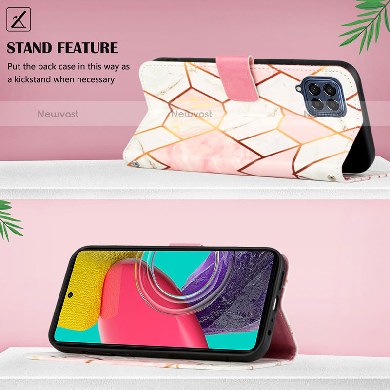 Leather Case Stands Fashionable Pattern Flip Cover Holder Y05B for Samsung Galaxy M33 5G