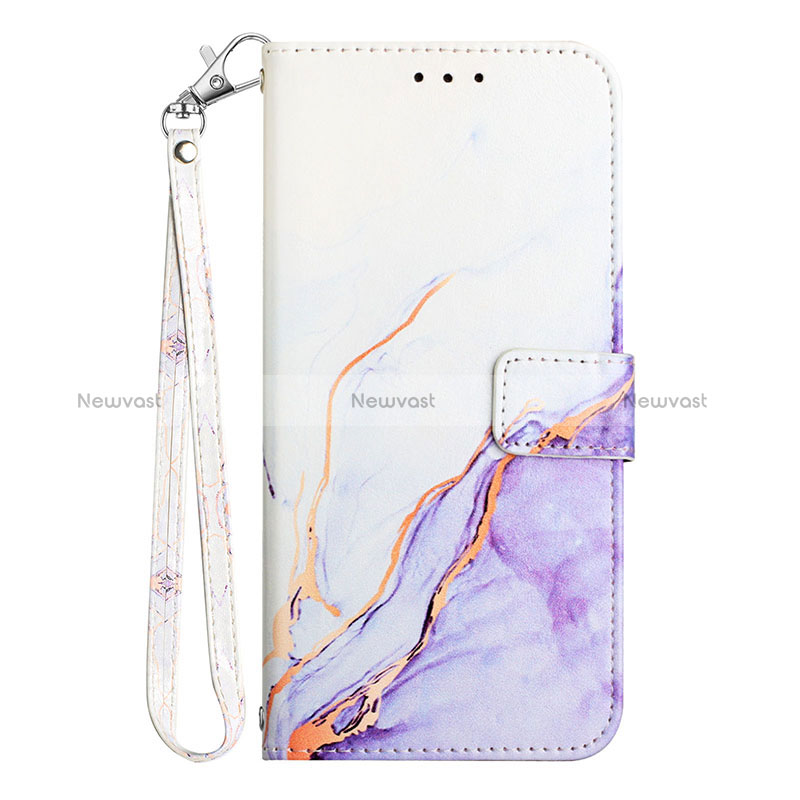 Leather Case Stands Fashionable Pattern Flip Cover Holder Y05B for Samsung Galaxy S20 FE (2022) 5G Purple