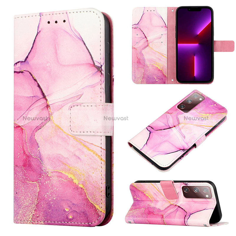 Leather Case Stands Fashionable Pattern Flip Cover Holder Y05B for Samsung Galaxy S20 Lite 5G