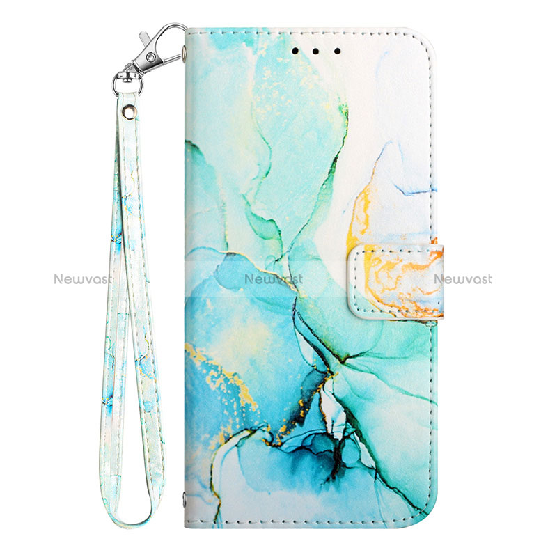Leather Case Stands Fashionable Pattern Flip Cover Holder Y05B for Samsung Galaxy S20 Lite 5G Green