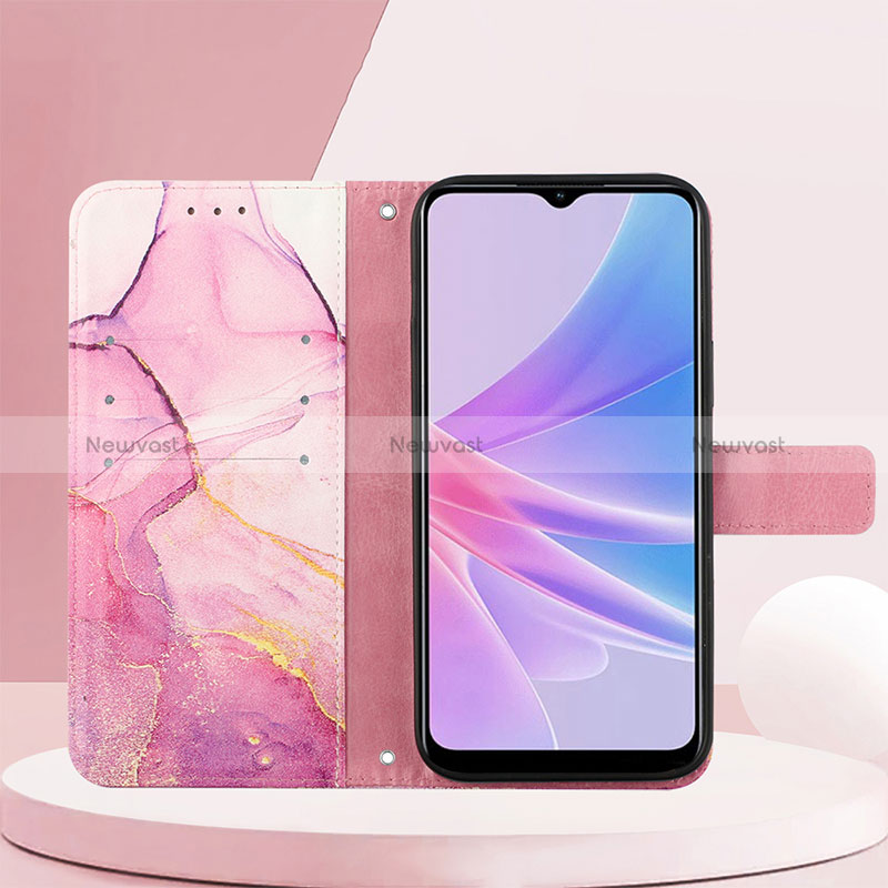 Leather Case Stands Fashionable Pattern Flip Cover Holder YB1 for Oppo A58 5G
