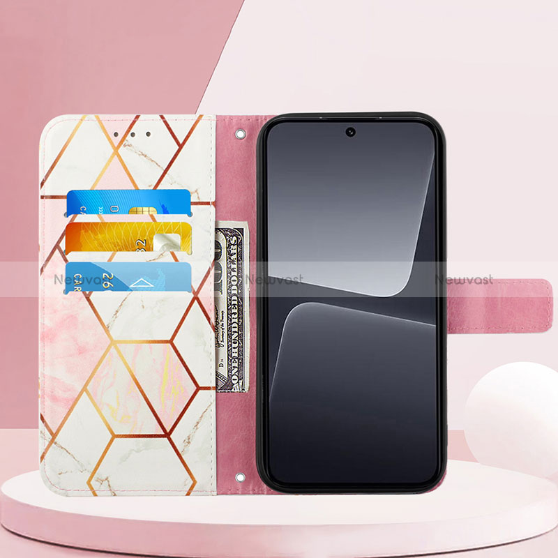 Leather Case Stands Fashionable Pattern Flip Cover Holder YB4 for Xiaomi Mi 13 5G
