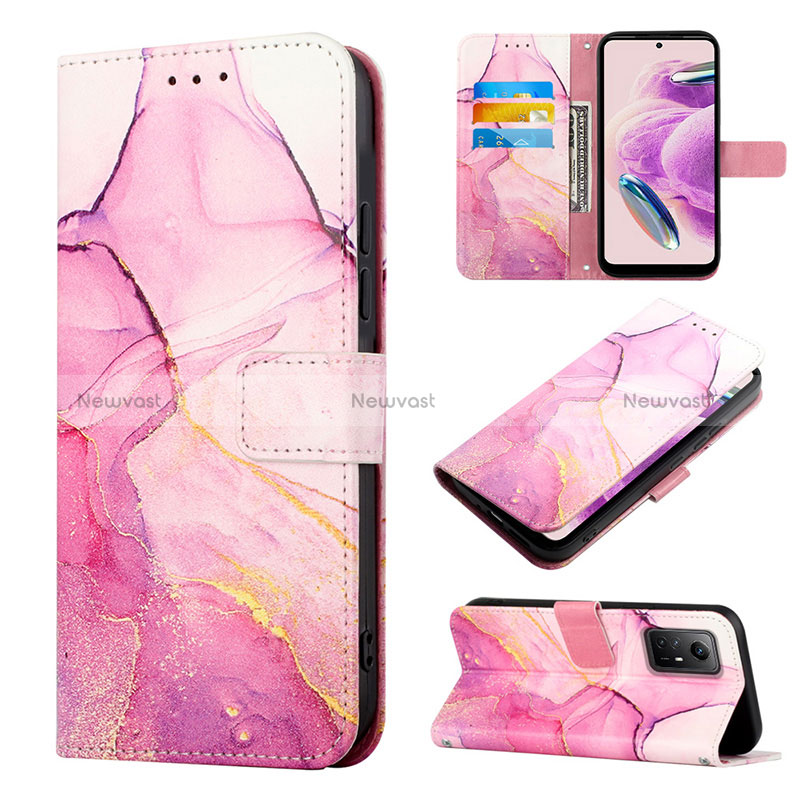 Leather Case Stands Fashionable Pattern Flip Cover Holder YB4 for Xiaomi Redmi Note 12S