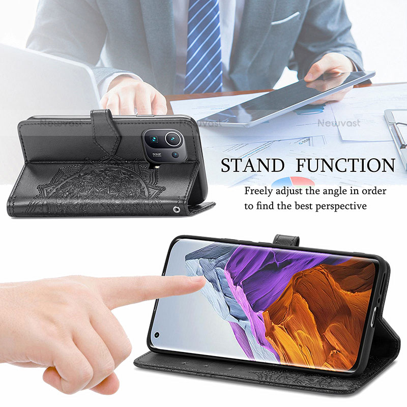 Leather Case Stands Fashionable Pattern Flip Cover L01 Holder for Xiaomi Mi 11 Pro 5G