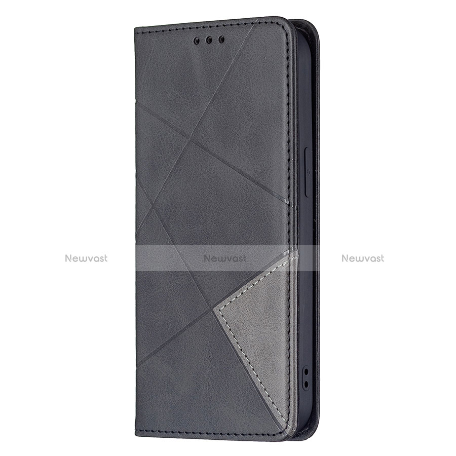 Leather Case Stands Fashionable Pattern Flip Cover L04 Holder for Apple iPhone 13 Mini Black