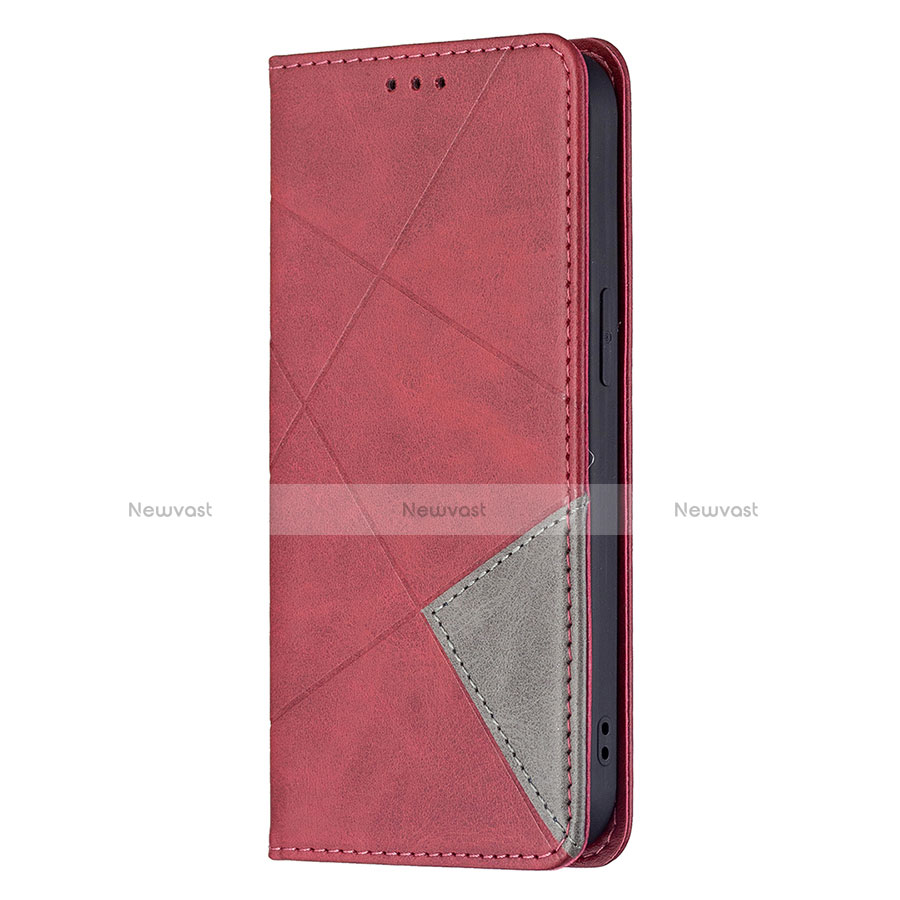 Leather Case Stands Fashionable Pattern Flip Cover L04 Holder for Apple iPhone 13 Red