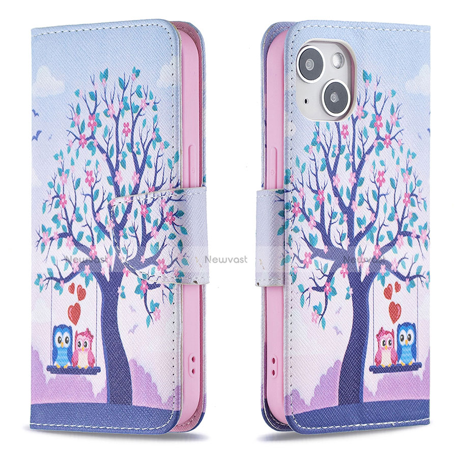 Leather Case Stands Fashionable Pattern Flip Cover L07 Holder for Apple iPhone 13 Mixed