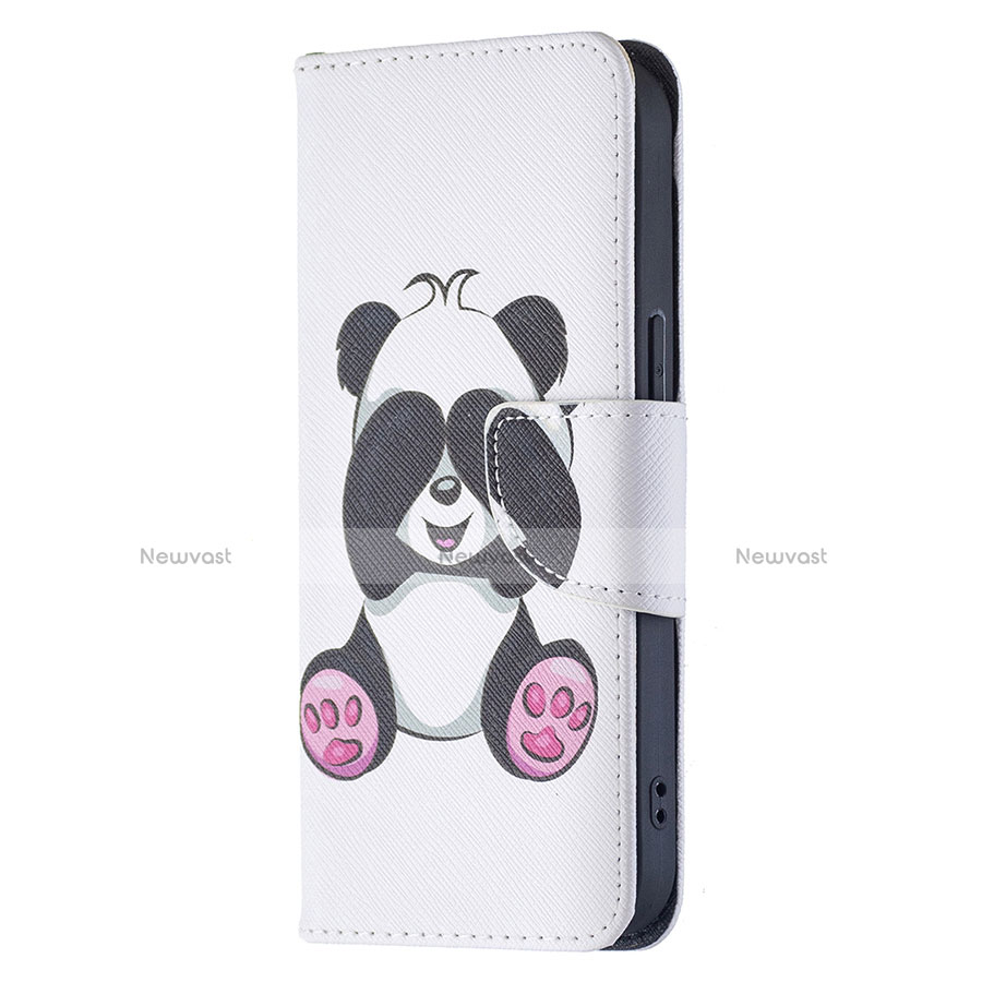 Leather Case Stands Fashionable Pattern Flip Cover L07 Holder for Apple iPhone 14 Plus White