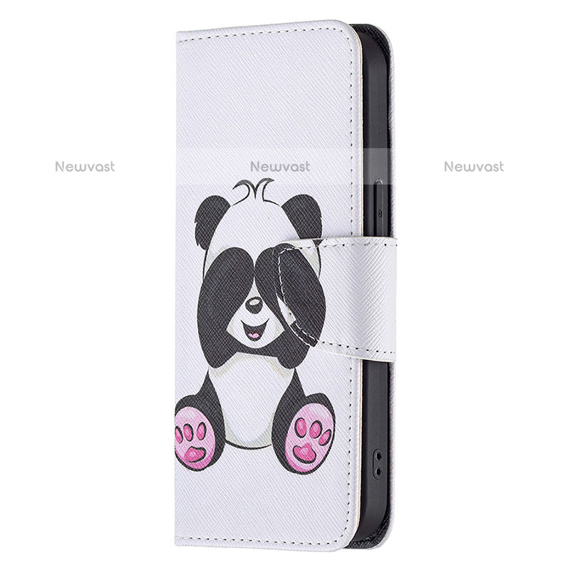 Leather Case Stands Fashionable Pattern Flip Cover L07 Holder for Apple iPhone 14 Pro White