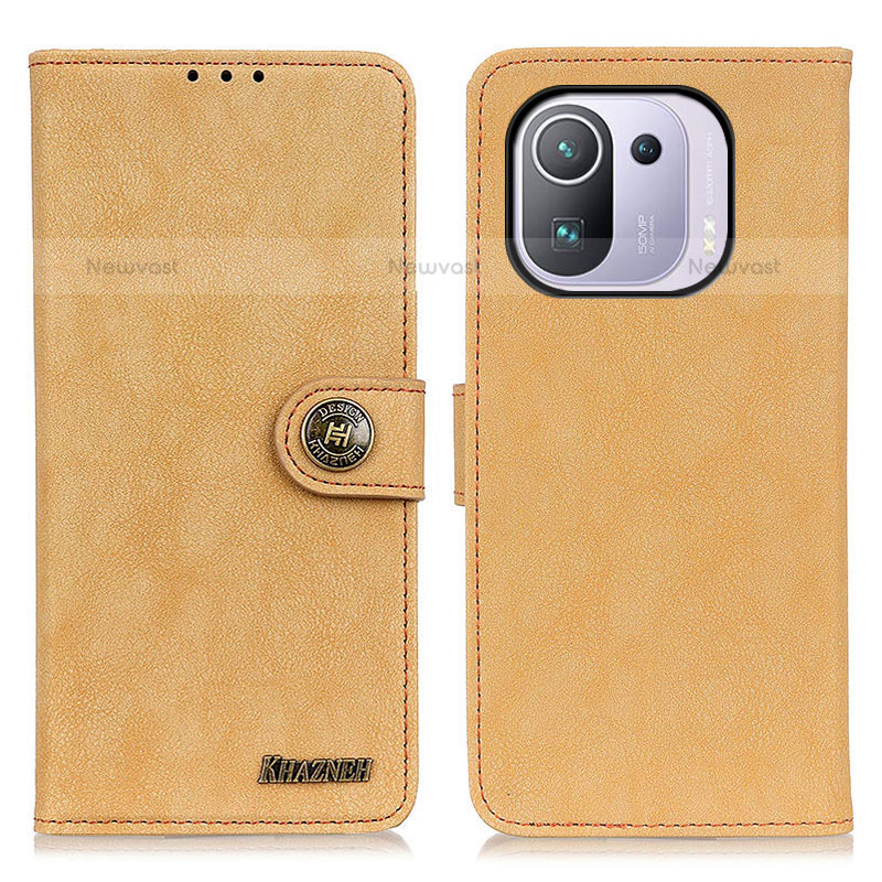 Leather Case Stands Flip Cover A01D Holder for Xiaomi Mi 11 Pro 5G Gold