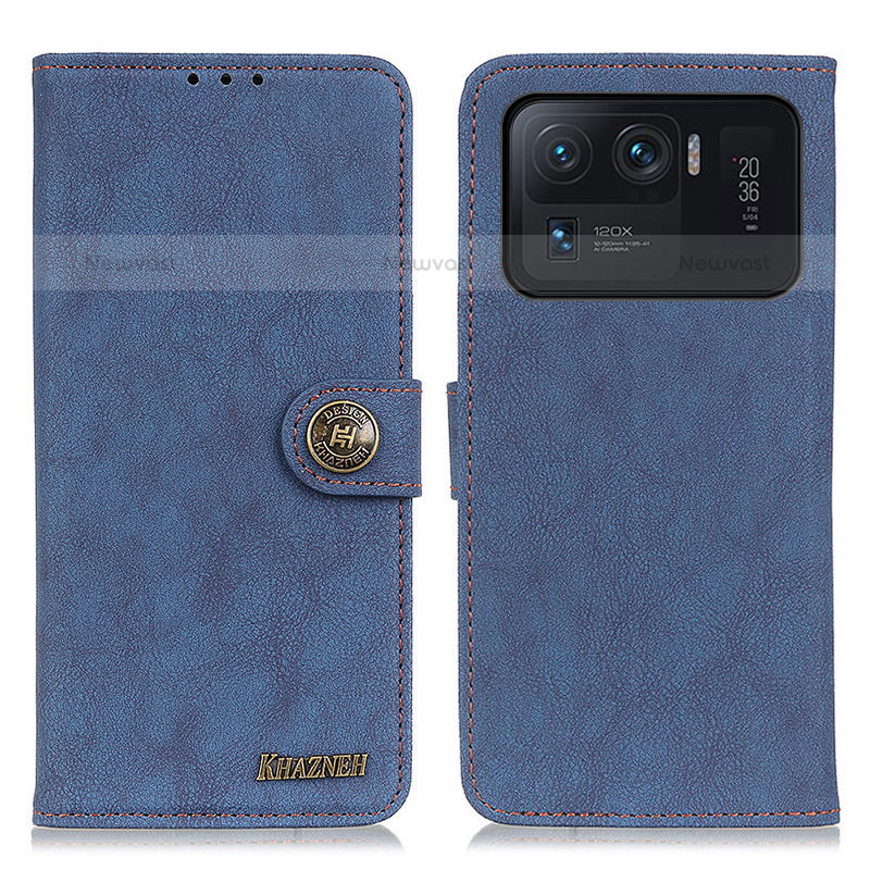 Leather Case Stands Flip Cover A01D Holder for Xiaomi Mi 11 Ultra 5G Blue
