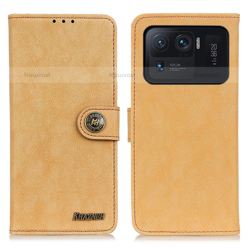 Leather Case Stands Flip Cover A01D Holder for Xiaomi Mi 11 Ultra 5G Gold