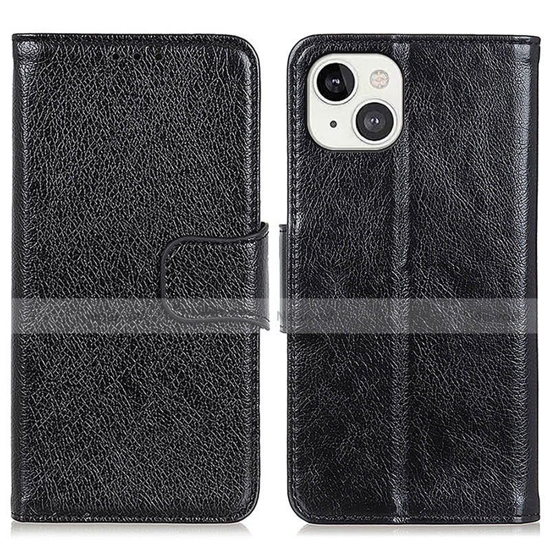 Leather Case Stands Flip Cover A02 Holder for Apple iPhone 13 Black