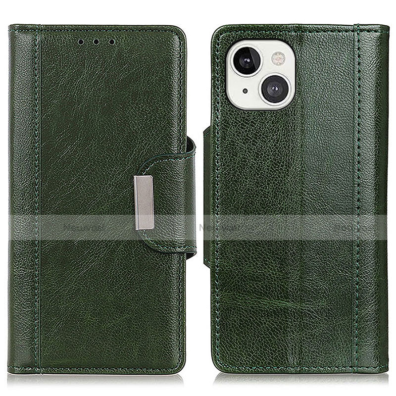 Leather Case Stands Flip Cover A03 Holder for Apple iPhone 13 Green