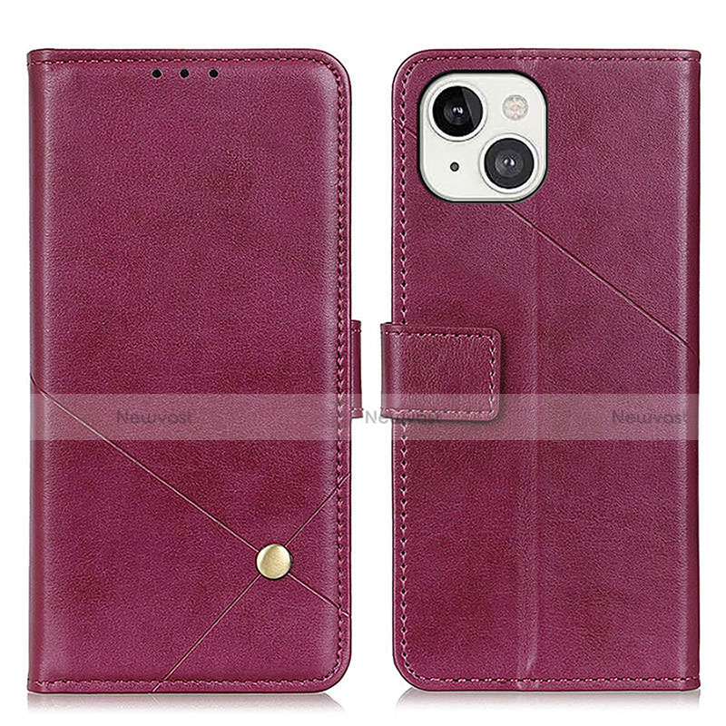 Leather Case Stands Flip Cover A09 Holder for Apple iPhone 13 Mini Purple