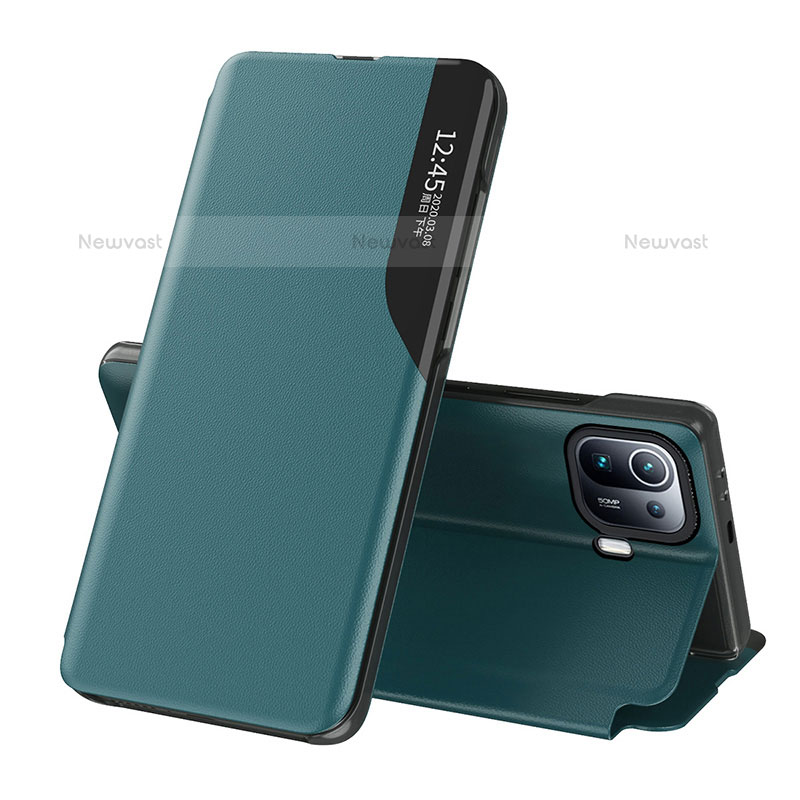 Leather Case Stands Flip Cover A09D Holder for Xiaomi Mi 11 Pro 5G Green