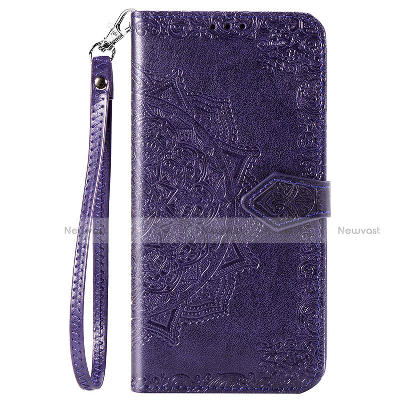 Leather Case Stands Flip Cover C01 Holder for Xiaomi Redmi Note 9 Purple