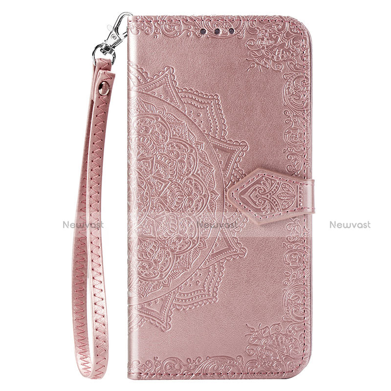 Leather Case Stands Flip Cover C01 Holder for Xiaomi Redmi Note 9 Rose Gold