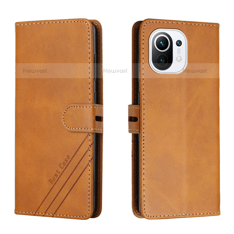 Leather Case Stands Flip Cover C03 Holder for Xiaomi Mi 11 5G Khaki