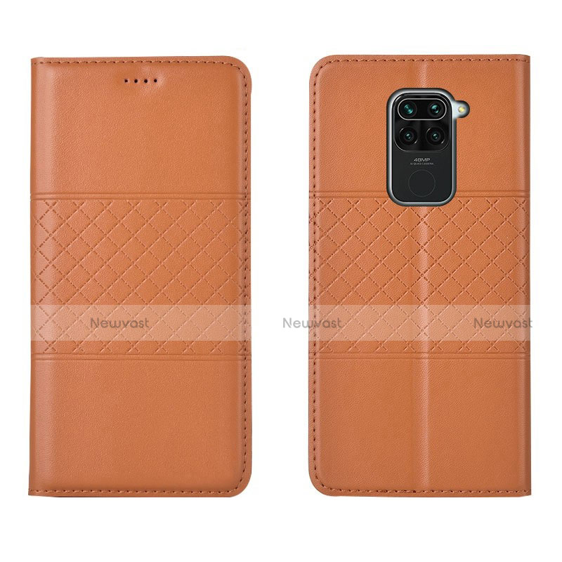 Leather Case Stands Flip Cover C03 Holder for Xiaomi Redmi Note 9 Orange