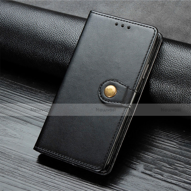 Leather Case Stands Flip Cover D01 Holder for Xiaomi Mi Note 10 Pro Black