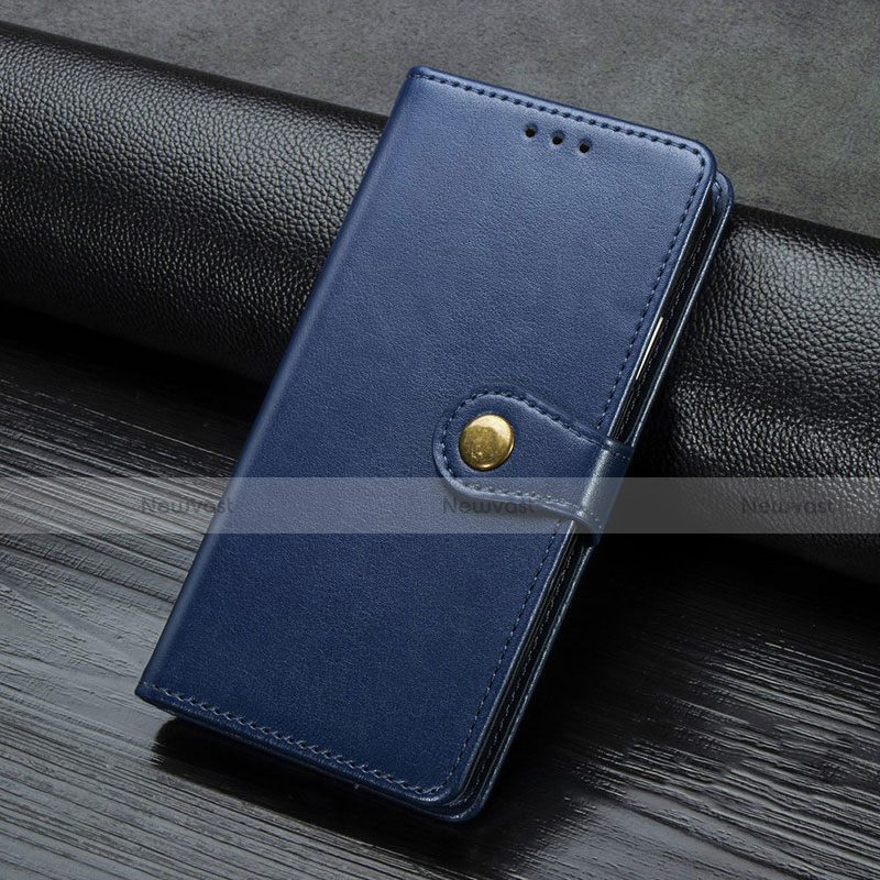 Leather Case Stands Flip Cover D01 Holder for Xiaomi Mi Note 10 Pro Blue