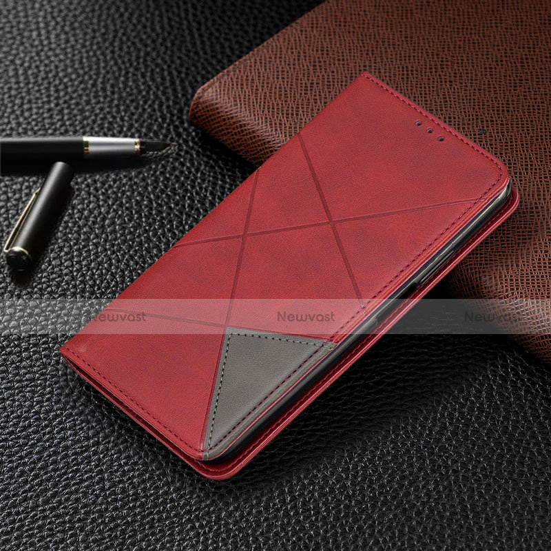 Leather Case Stands Flip Cover D03 Holder for Xiaomi Mi Note 10 Pro Red