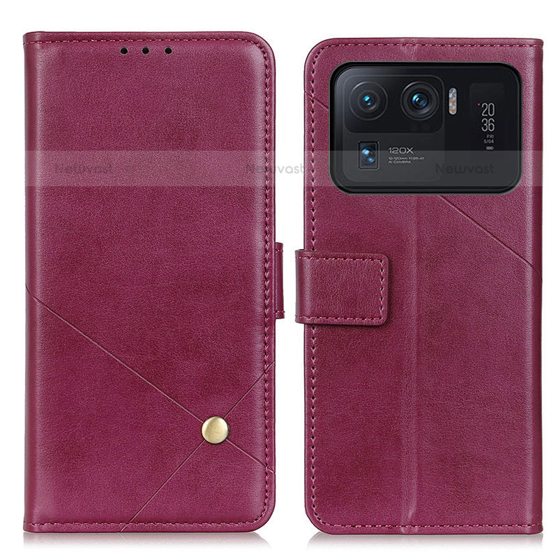 Leather Case Stands Flip Cover D04Y Holder for Xiaomi Mi 11 Ultra 5G Purple