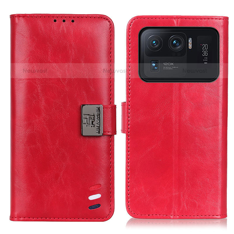 Leather Case Stands Flip Cover D06Y Holder for Xiaomi Mi 11 Ultra 5G Red