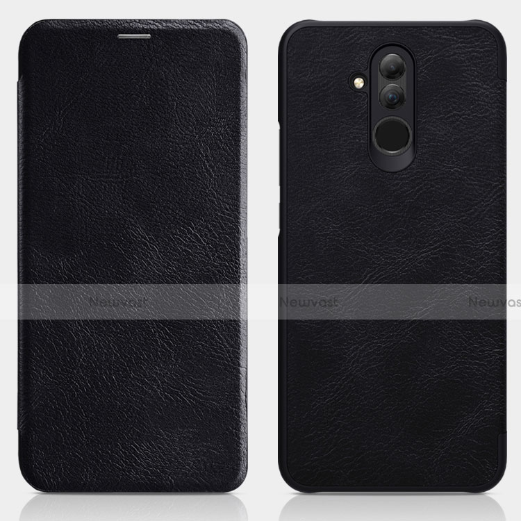 Leather Case Stands Flip Cover F01 for Huawei Mate 20 Lite Black