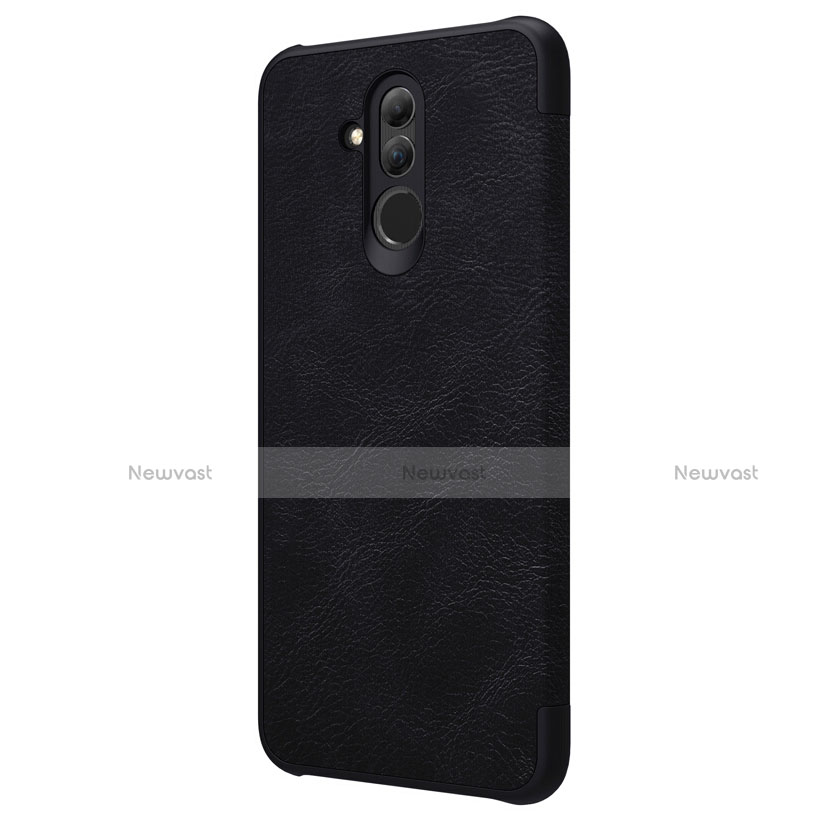 Leather Case Stands Flip Cover F01 for Huawei Mate 20 Lite Black