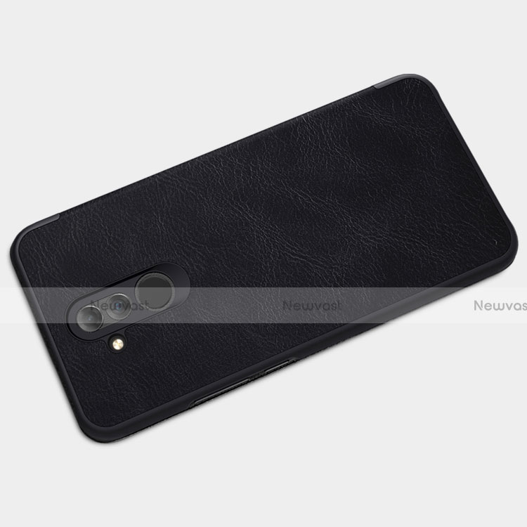 Leather Case Stands Flip Cover F01 for Huawei Mate 20 Lite Black