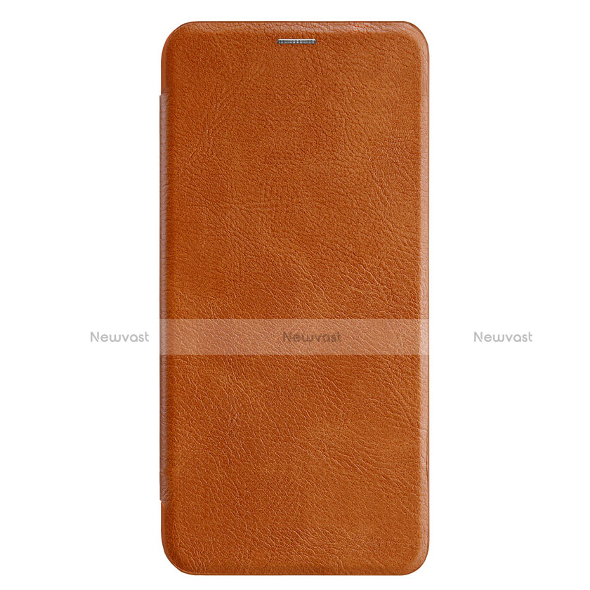 Leather Case Stands Flip Cover F01 for Huawei Mate 20 Lite Brown