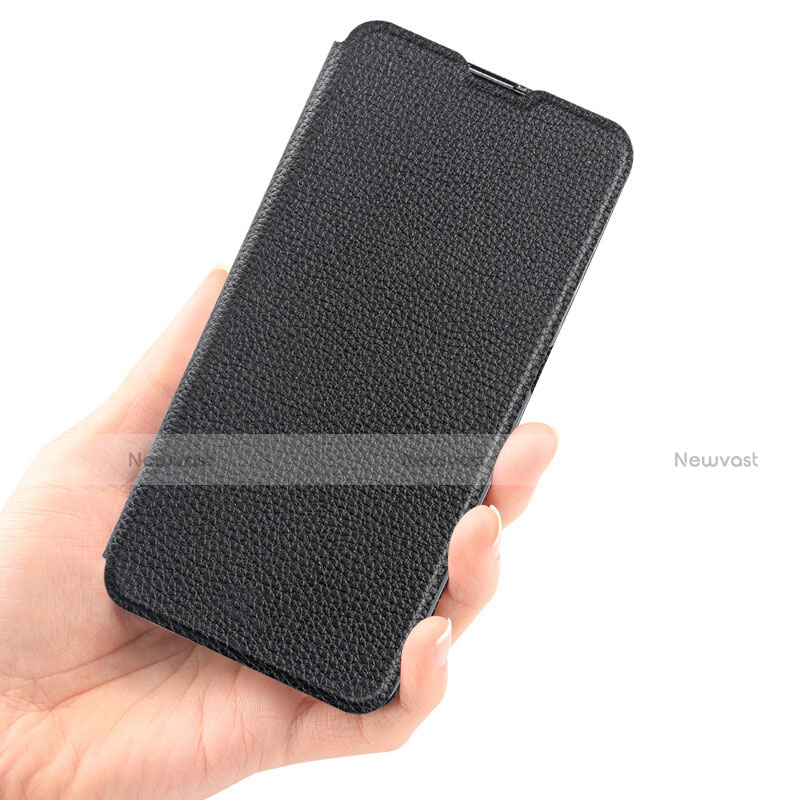 Leather Case Stands Flip Cover F01 for Huawei Nova 5T Black