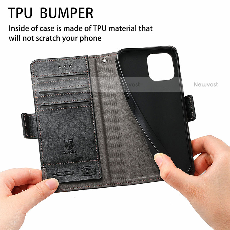 Leather Case Stands Flip Cover F03 Holder for Apple iPhone 13