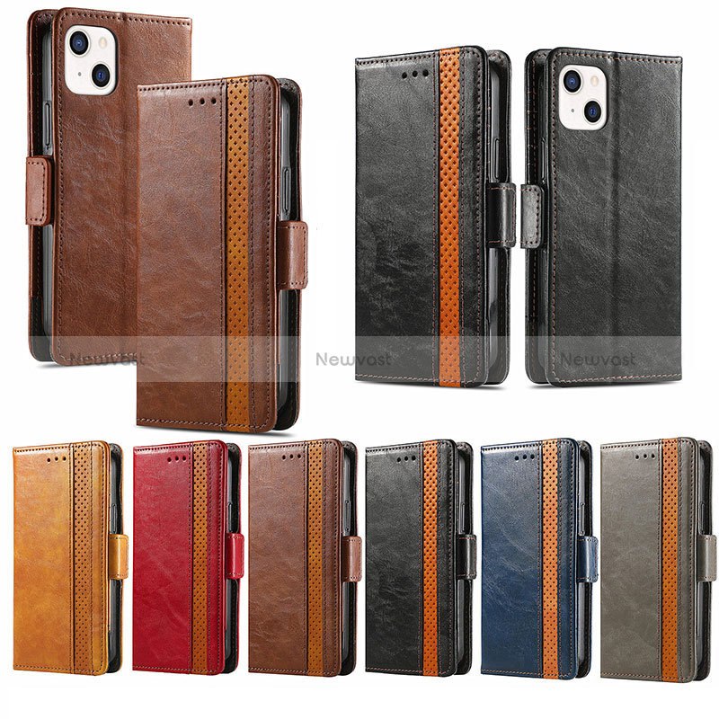 Leather Case Stands Flip Cover F04 Holder for Apple iPhone 15 Plus