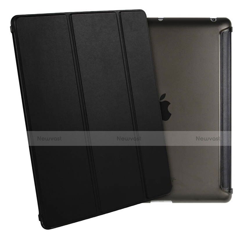 Leather Case Stands Flip Cover for Apple iPad 2 Black