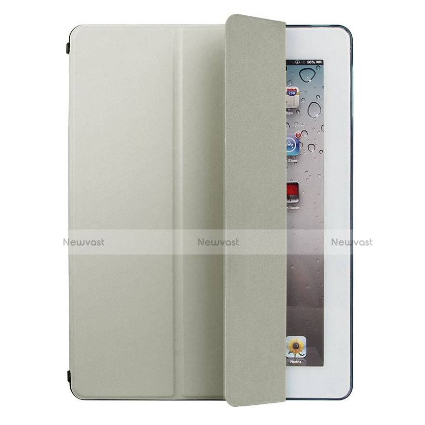 Leather Case Stands Flip Cover for Apple iPad 2 Gray