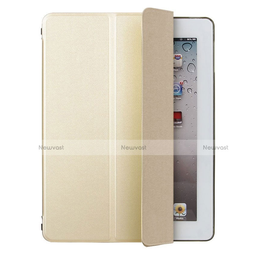 Leather Case Stands Flip Cover for Apple iPad 3 Gold
